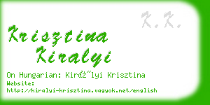 krisztina kiralyi business card